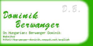 dominik berwanger business card